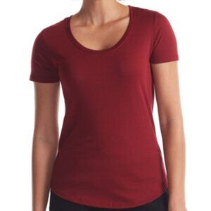 Wine Red Relaxed Scoop Bottom Bamboo T-Shirt